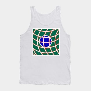 Inverted Orange Green Blue Geometric Abstract Acrylic Painting Tank Top